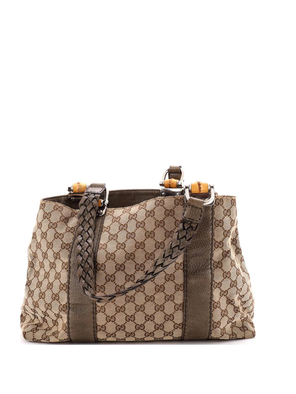 Gucci Bamboo Bar Shoulder Bag Gg Canvas #377673G81B